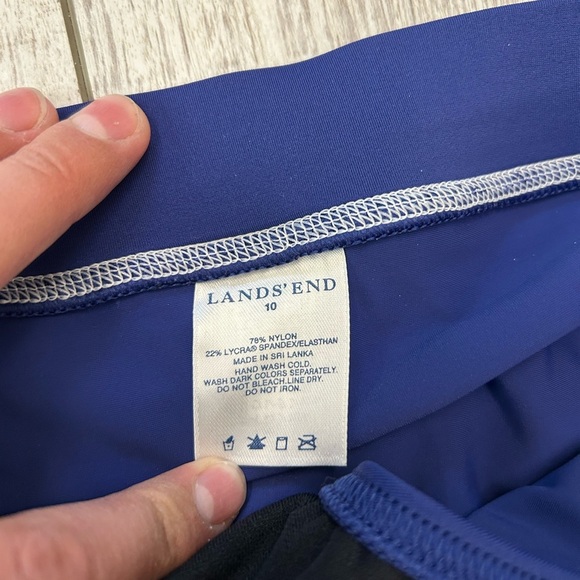 Lands' End Blue Skater Mini Skirt High-Low - Picture 3 of 4